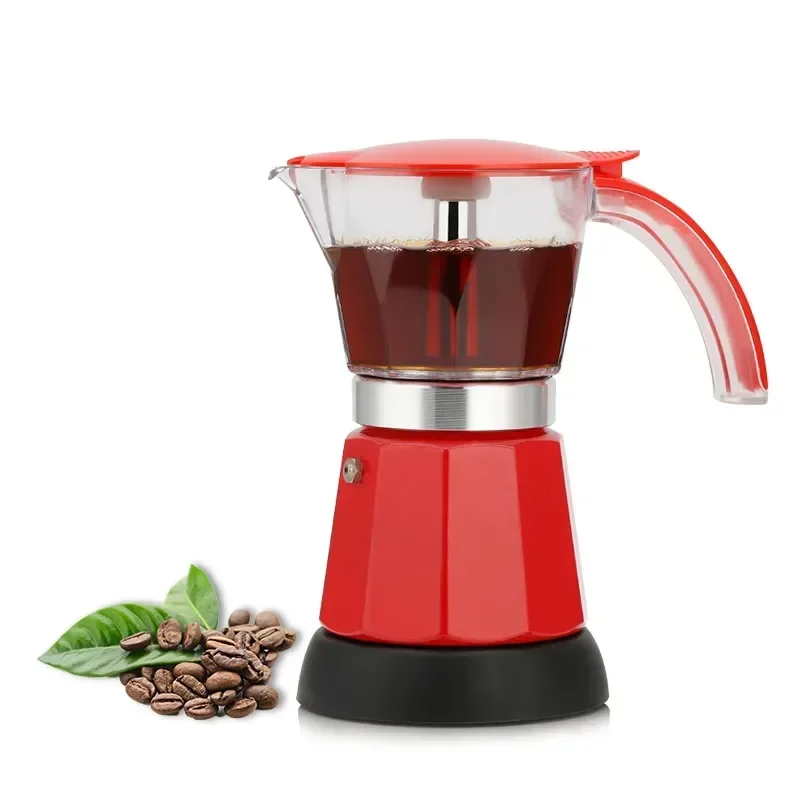 Electrical Moka Pot Italian Espresso Latte Coffee Maker About 300ml Coffee Maker Pot Percolator tools 200V EU plug