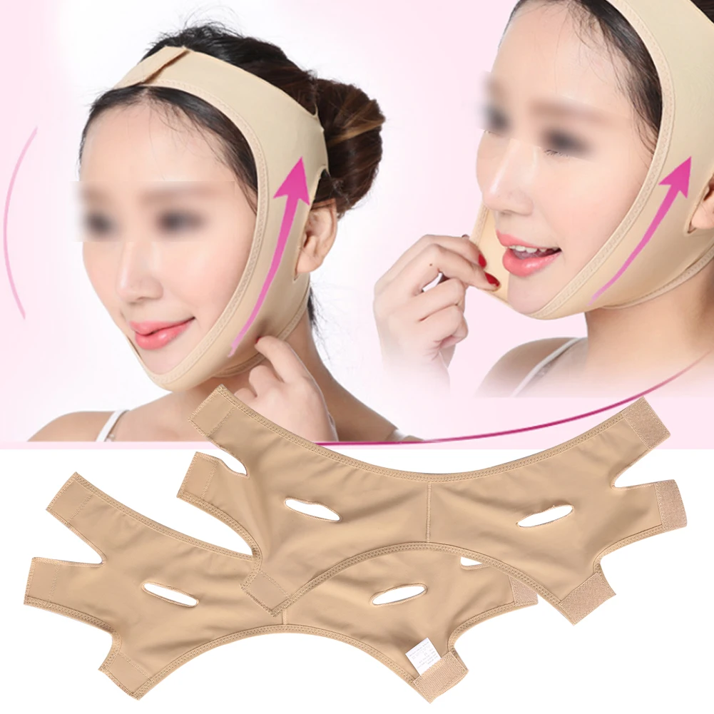 Elastic Face Slimming Bandage V Line Face Shaper Women Chin Cheek Lift Up Belt Facial Massager Strap Skin Care Tool Beauty