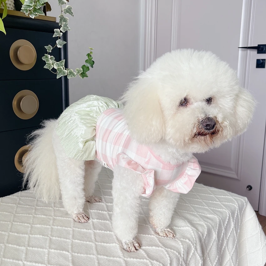 Pet Dog Clothes Summer Cotton Pink Vest Skirts For Small Medium Dogs Fashion Cute Princess Dress Chihuahua Poodle Puppy Outfits