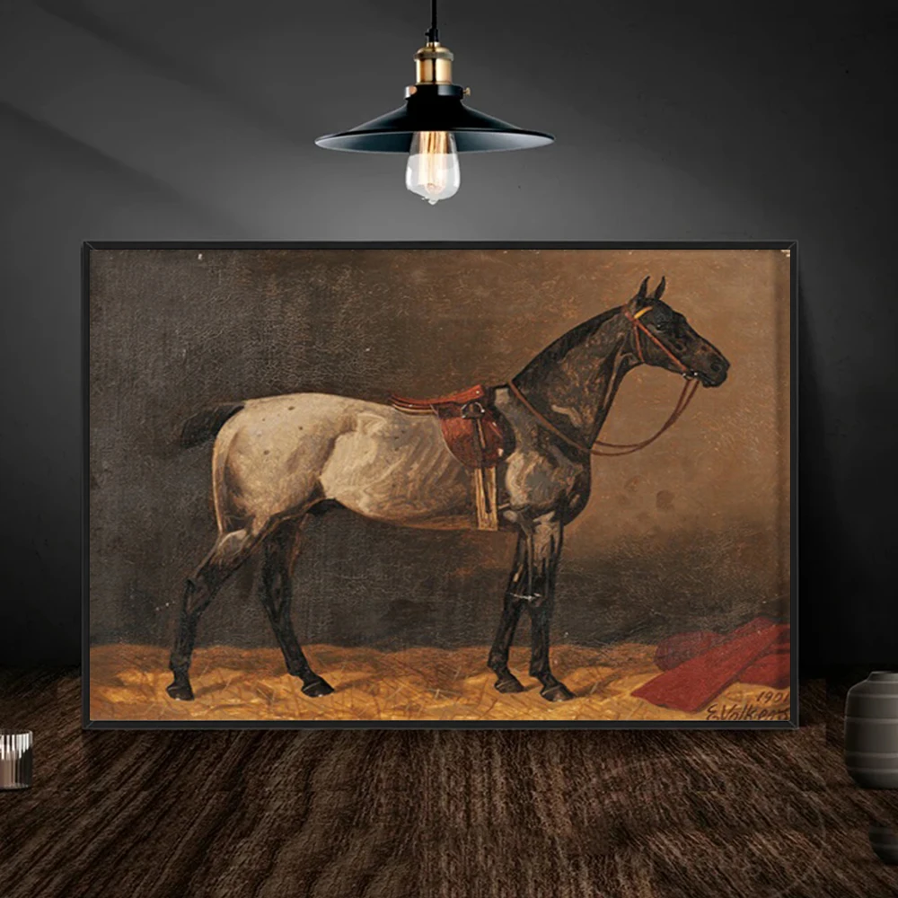 

Vintage Thoroughbred Horse Poster Prints Living Room Home Decor Antique Horse Farm Animals Canvas Painting Wall Art Cuadros