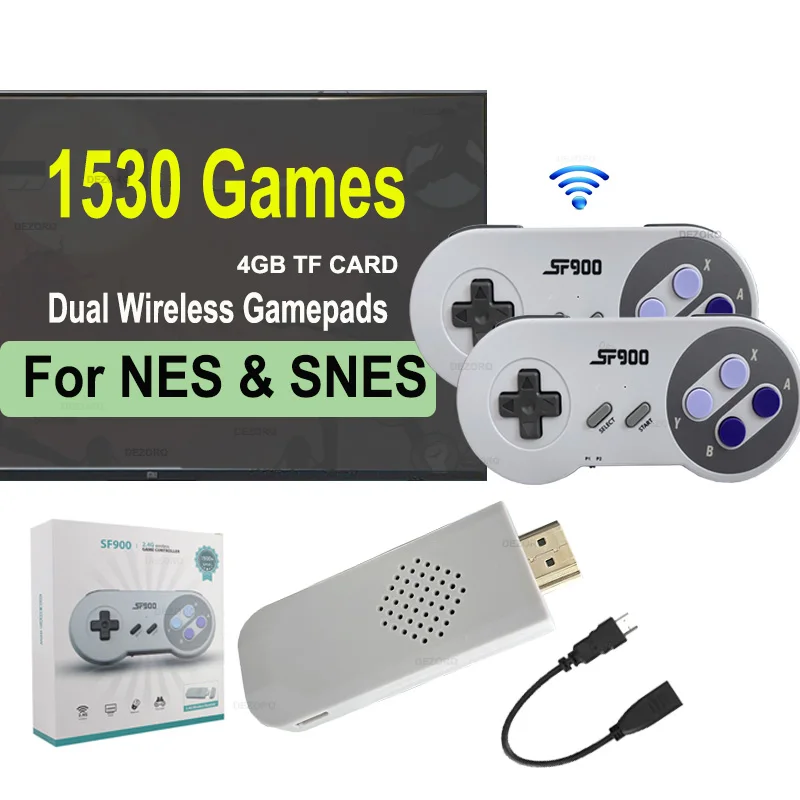 Sf900 Classic Retro Console Per Videogiochi 1500 Giochi 16 Bit Mini Consola Wireless 4K Hd Tv Game Stick Per Super Nintendo Snes Nes