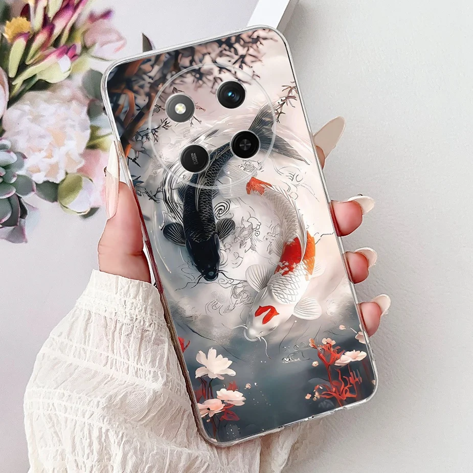 Colorful Painted Clear Silicone Case for Honor Smartphone - Soft Protective Cover