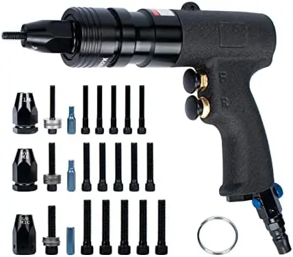 

Nut Tool Kit, Pneumatic Rivnut Gun with 1/4'', 5/16'' & 3/8'' Mandrels