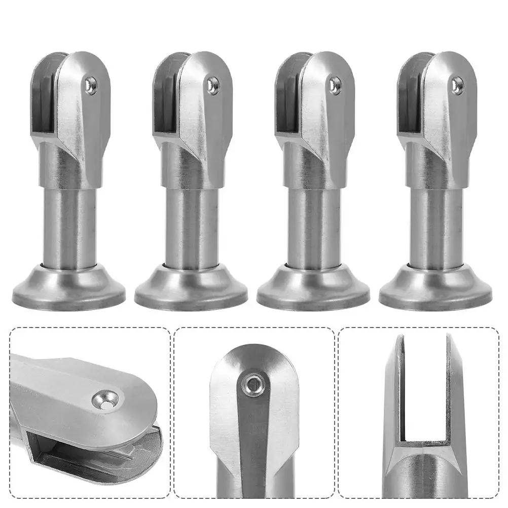 4 Pcs Stainless Steel Partition Feet Restroom Support Bathroom Alloy Leg Parts Shower Door Fittings Toilet Partition Accessories