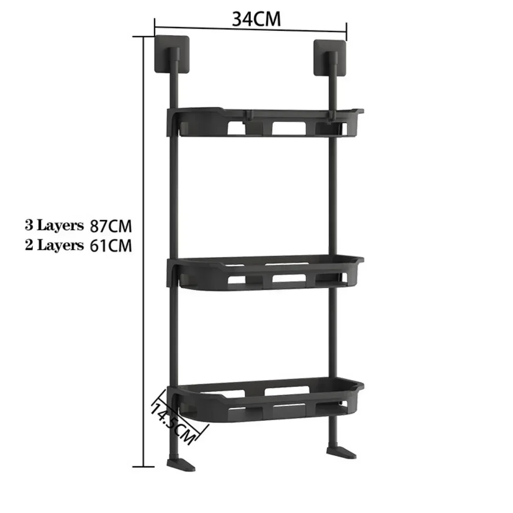 Wall Mounted Storage Rack Toilet Multi Purpose Organizer Moisture-Proof Portable Shelves Simplicity Multi-Storey Organizer Shelf 6
