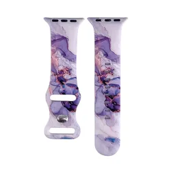 Vibrant Patterned Silicone Watch Strap - Premium Quality & Stylish Design for 42mm-44mm-45mm-49mm (Blue Gold)