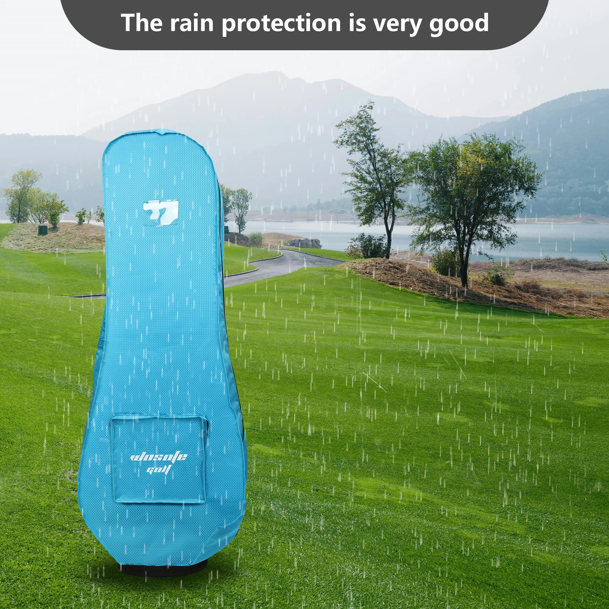Golf Cart Bag Rain Cover,Foldable Golf Bag Cover,Nylon Light Weight Golf Travel Cover 2