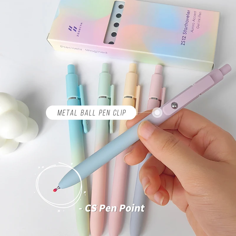 그라데이션 컬러 젤 펜, 블랙 리필 젤 잉크 펜, 학생용 카와이 소프트 터치 문구 펜, 빠른 건조 쓰기 펜, 5 개/세트, 신제품