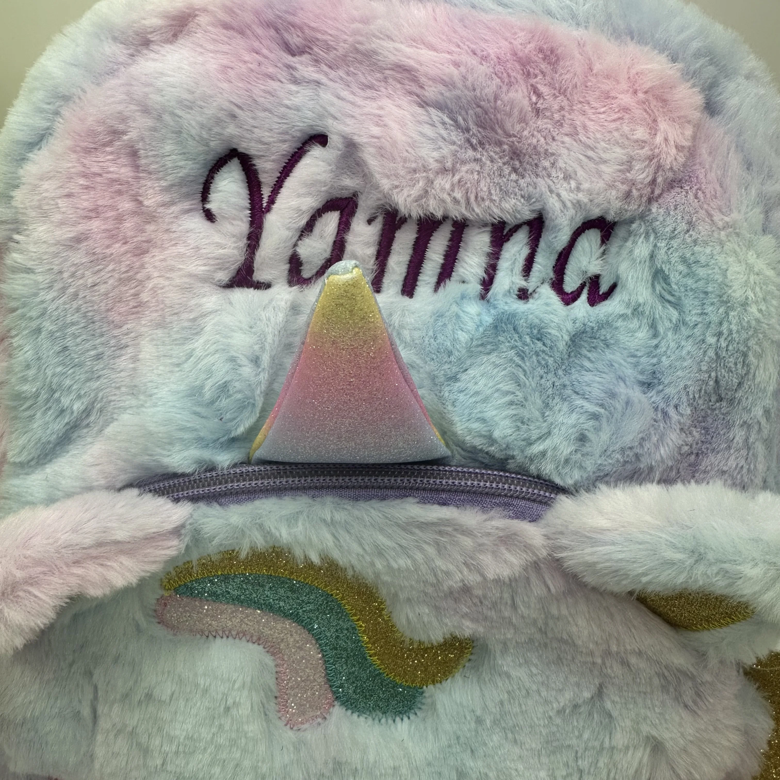 Unicorn Backpack Personalized Tie Dyed Plush Book Bag Cute Wings Girl Bag Children's Day Gift Birthday Gift 3