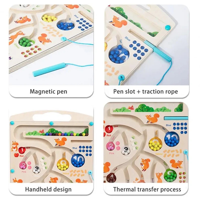 Giocattolo Montessori In Legno Per Bambini 3+ Anni - Giochi Educativi Di Smistamento Colori E Frutta