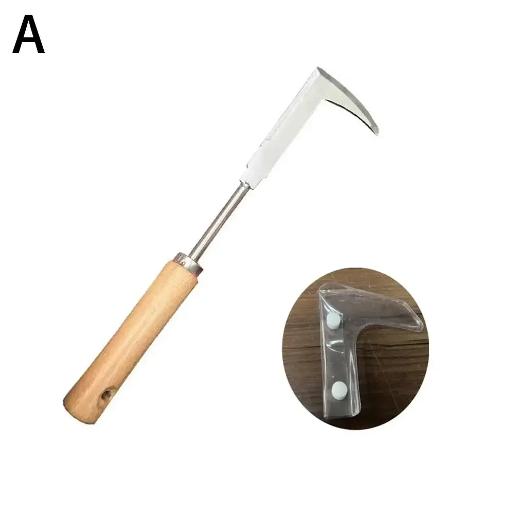 Stainless Steel Manual Lawn Mower L-Shaped Weeding Sickle For Lawn Patio Garden Crack Weeder Crevice Weeding Tool Z2T9