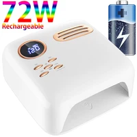 Wireless UV Led Nail Lamp 72W Fast Nail Dryer UV Curing Lamp Cordless Rechargable Nail Drying Lamp for All Gel Nail Polish Alar 1