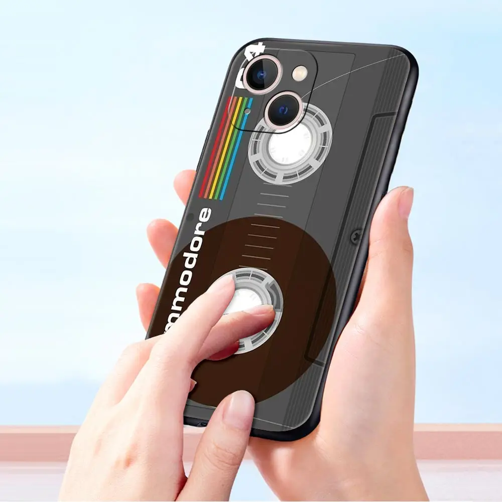 Vintage Cassette Tape Retro Style Luxury Silicone Black Phone Case