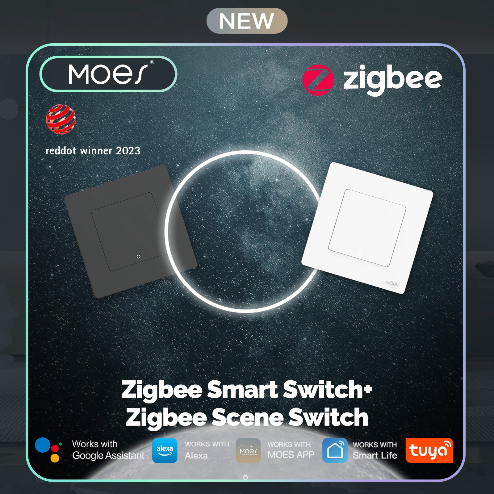 MOES 뉴 스타 링 투야 스마트 ZigBee3.0 푸시 버튼 스위치/씬 스위치 ..