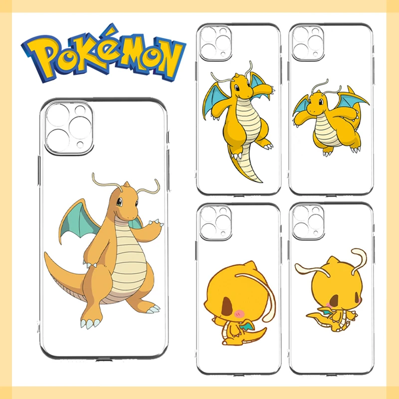 Pokemon Dragonite Clear Anime Phone Case Per Iphone 14 13 12 11 Pro Max Mini X Xs Xr Max 8 7 Plus Soft Simple Cover Shell Coque