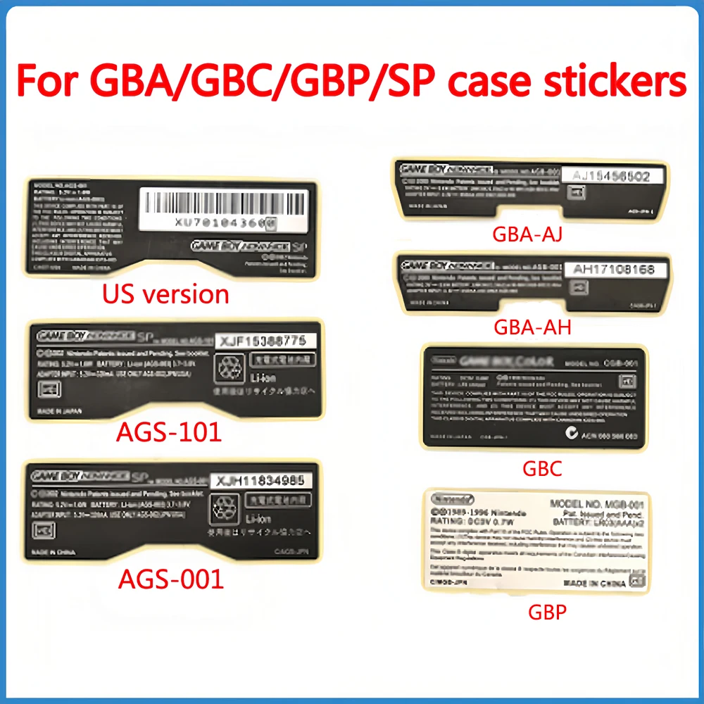 10 Pz Nuovo Per Gba Sp Etichetta Adesiva Per Nintendo Game Boy Gameboy Sticker Per Gba Sp Gbc Gbp Console Shell Back Label