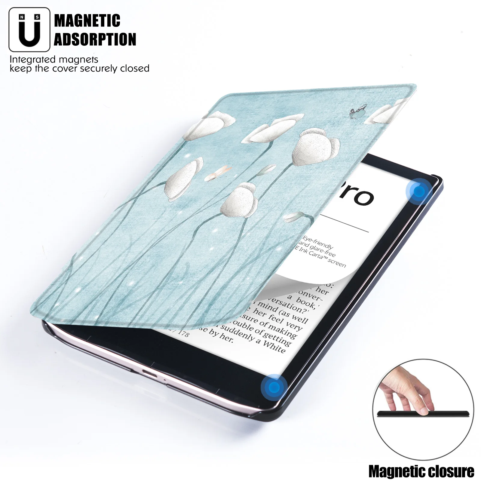 capa folio com suspensão e vigília automáticas, 629 verso, 634 634 pro, 2023