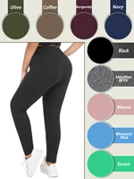 5 Pack Plus Size Super Soft Leggings for Women, High Waisted Tummy Control No See Through Workout Yoga Running Pants Leggings - Image 4