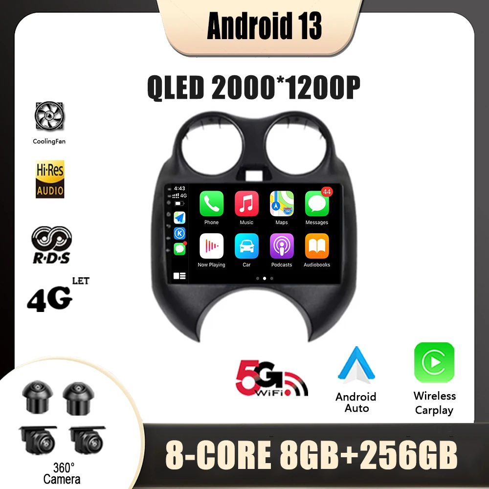

Android 13 Navigation No 2 Din DVD Player Car Radio Multimedia Video GPS For Nissan March K13 2010 – 2013
