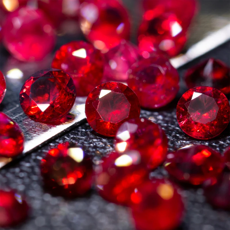 1-12mm Pigeon Blood Red Ruby Lab Grown Loose Gemstones With AGL Certificate for DIY Jewelry Making