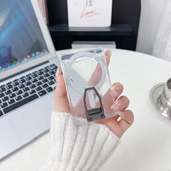 Clear Magnetic Card Holder Wallet Case with Foldable Phone Stand and Card Slots (A1)