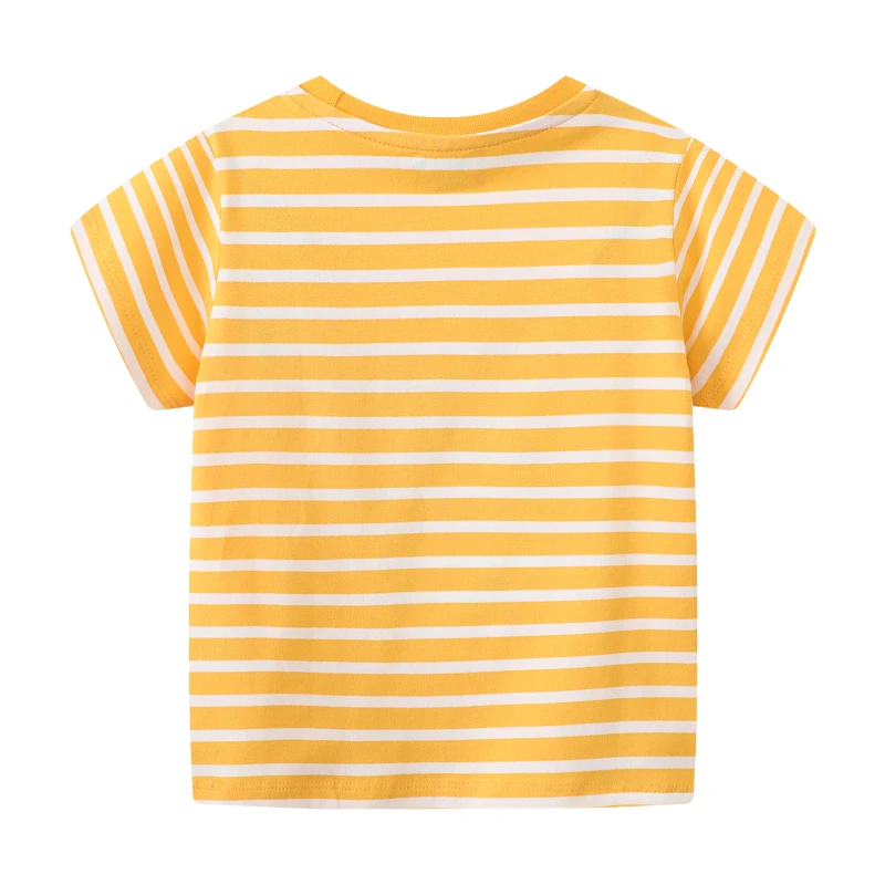 Yellow Summer Kids Clothes for Baby Girls T Shirts Cartoon Rainbow Unicorn Children's Clothing Cotton Tops Tees