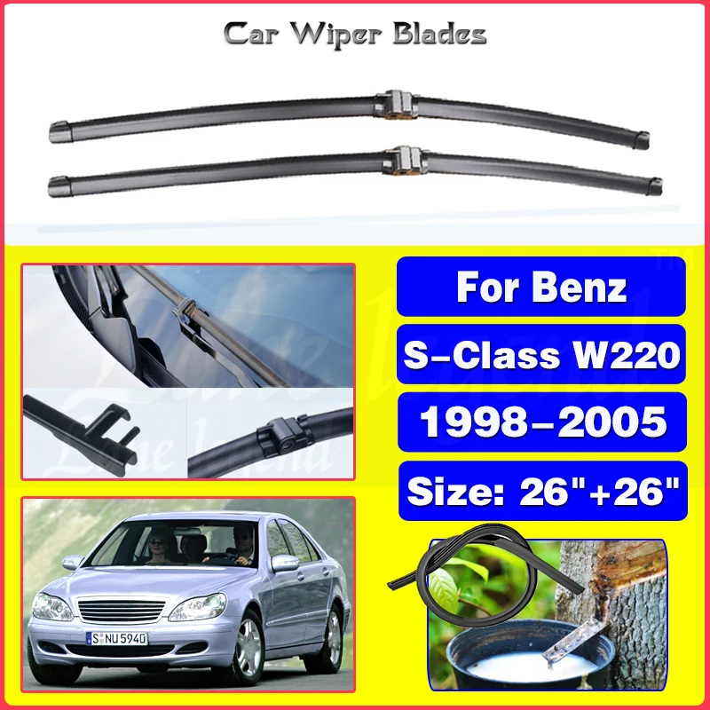 Spazzole Tergicristallo Anteriore Tergicristallo Per Mercedes Benz Classe S W220 1998-2005 1999 2000 2001 Parabrezza Parabrezza 26 "26" 26"