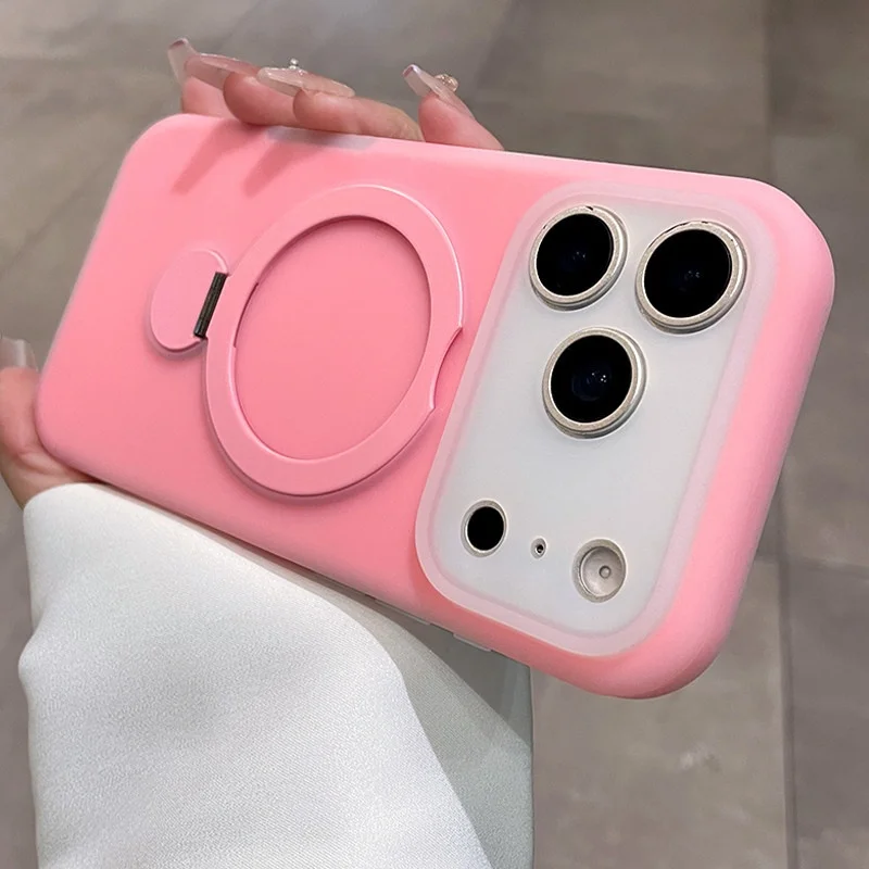 Magnetic Jelly Soft Silicone Phone Case with Ring Stand and Shockproof Bumper Cover