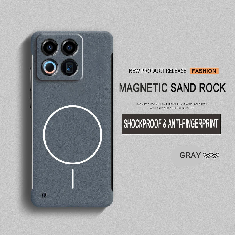 Magnetic Matte Frosted Frameless Phone Case with Magsafe Compatibility