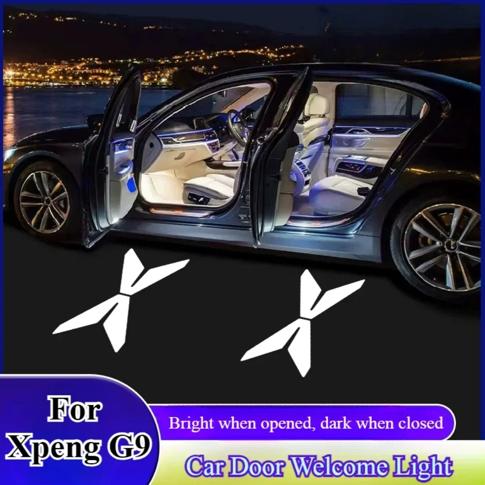 For Xpeng G9-Car Door Welcome Light Modification Atmosphere Light Max Decorative LED For Xiaopeng G9 Projection