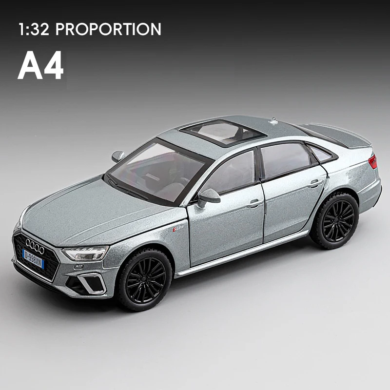 1:32 AUDI A4 Alloy Model Car Toy Diecasts Metal Casting Sound and Light Car Toys For Children Vehicle 5