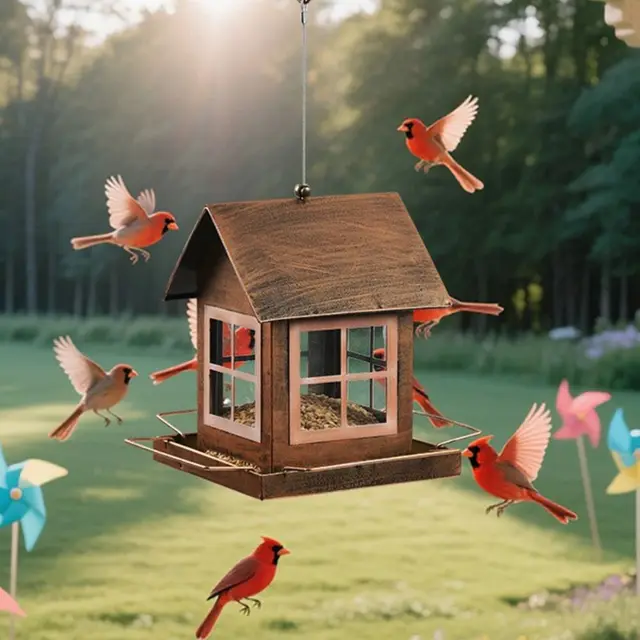 Pet Supplies Hanging Bird Feeder House Shape Large Capacity Bird Food Bowl Windproof Metal Bird Feeding Equipment Porch Pet Supplies Hanging Bird Feeder House Shape Large Capacity Bird Food Bowl Windproof Metal Bird Feeding Equipment Porch