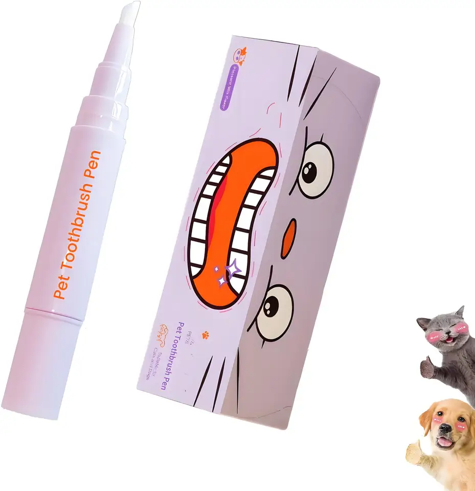 Pet Toothbrush and Oral Care Gel for Dogs and Cats