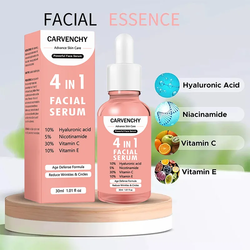 Ser facial antirid 4 în 1, albire, îndepărtează petele întunecate, micșorează porii, hidratant anti-îmbătrânire, hrănește îngrijirea pielii coreeană_voghion.com