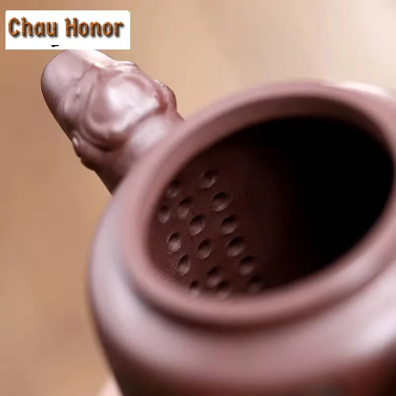 320ml Traditional Yixing Purple Clay Teapots Handmade Sculpture Dragon Pot Raw Ore Mud Infuser Kettle Zisha Tea Set Accessories