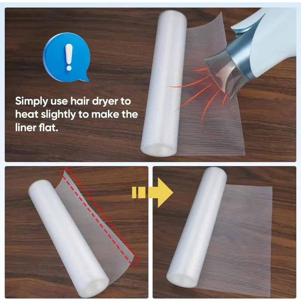 Shelf Liner For Kitchen Cabinets EVA Waterproof Fridge Pad Cupboard Mat Easy Placemats Non-Adhesive Drawer Liner 1 Roll drawer liner shelf liner fridge shelf liner
