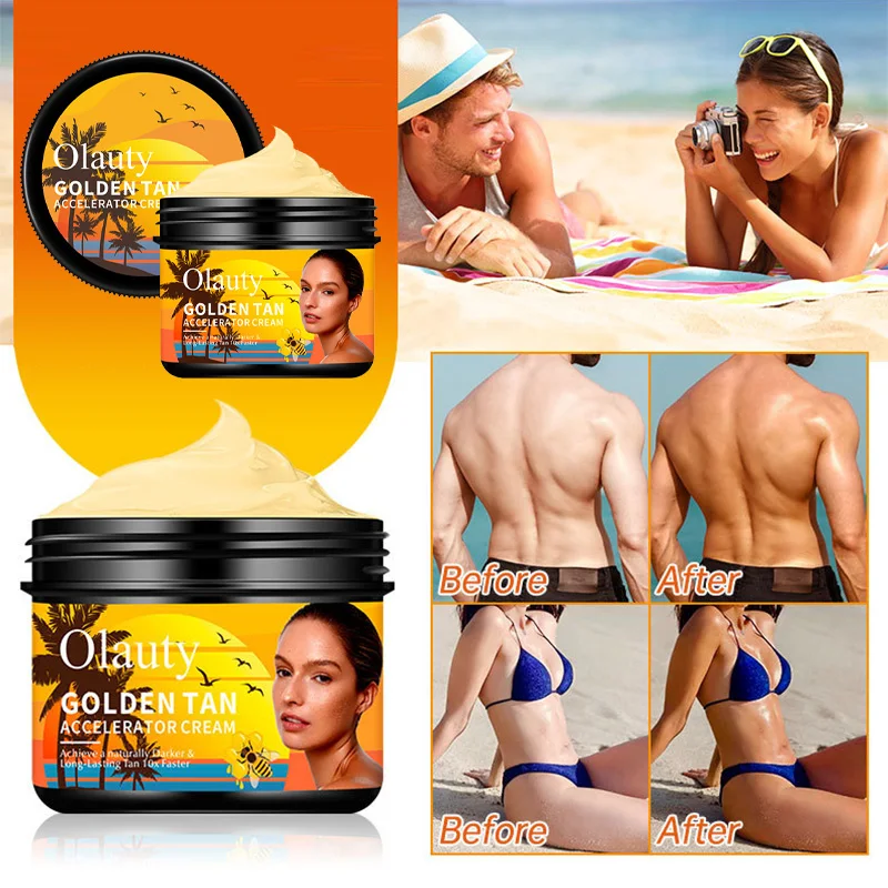 Body Tanning Cream Natural Tan Premium Shiny Brown Sunbeds Effective Sun Absorb Sunlight Essence Accelerator Cream 40/80g