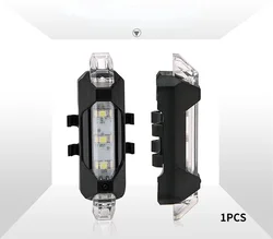 USB Rechargeable LED Bicycle Safety Warning Tail Light (A - white)