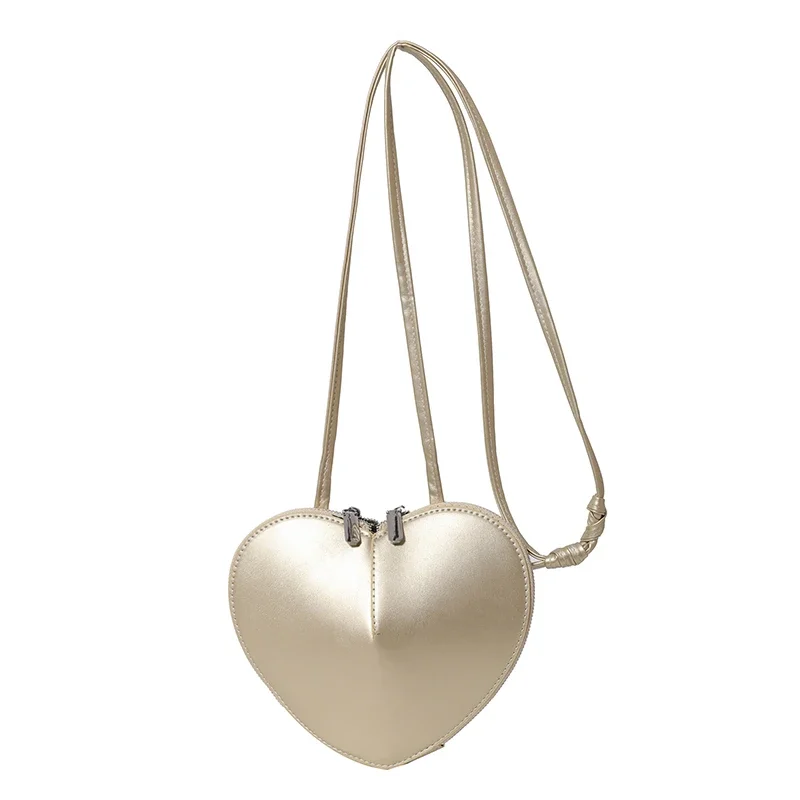Heart Shape High Quality Trend PU Zipper Women's Shoulder Bags on Sale 2025 Sewing Thread Versatile Commuting New Crossbody Bags 6