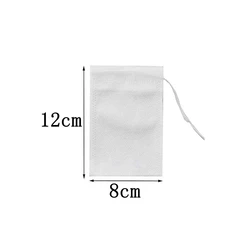 100 Unbleached Drawstring Tea Filter Bags for Loose Leaf and Herbal Infusions (8x12cm)