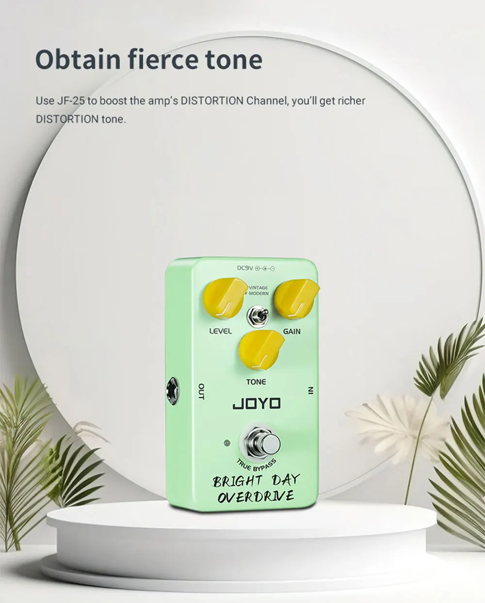 JF-25 BRIGHT DAY Overdrive Guitar Pedal from Vintage to Modern Tone High Gain Bl