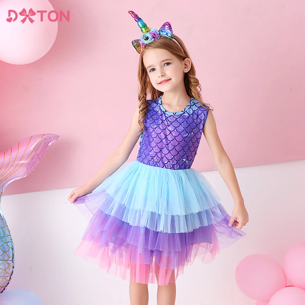 Baby Girls Dresses Summer Sleeveless Tulle Dress for Girls Kids Princess Party Costumes Cartoon Dresses for Children