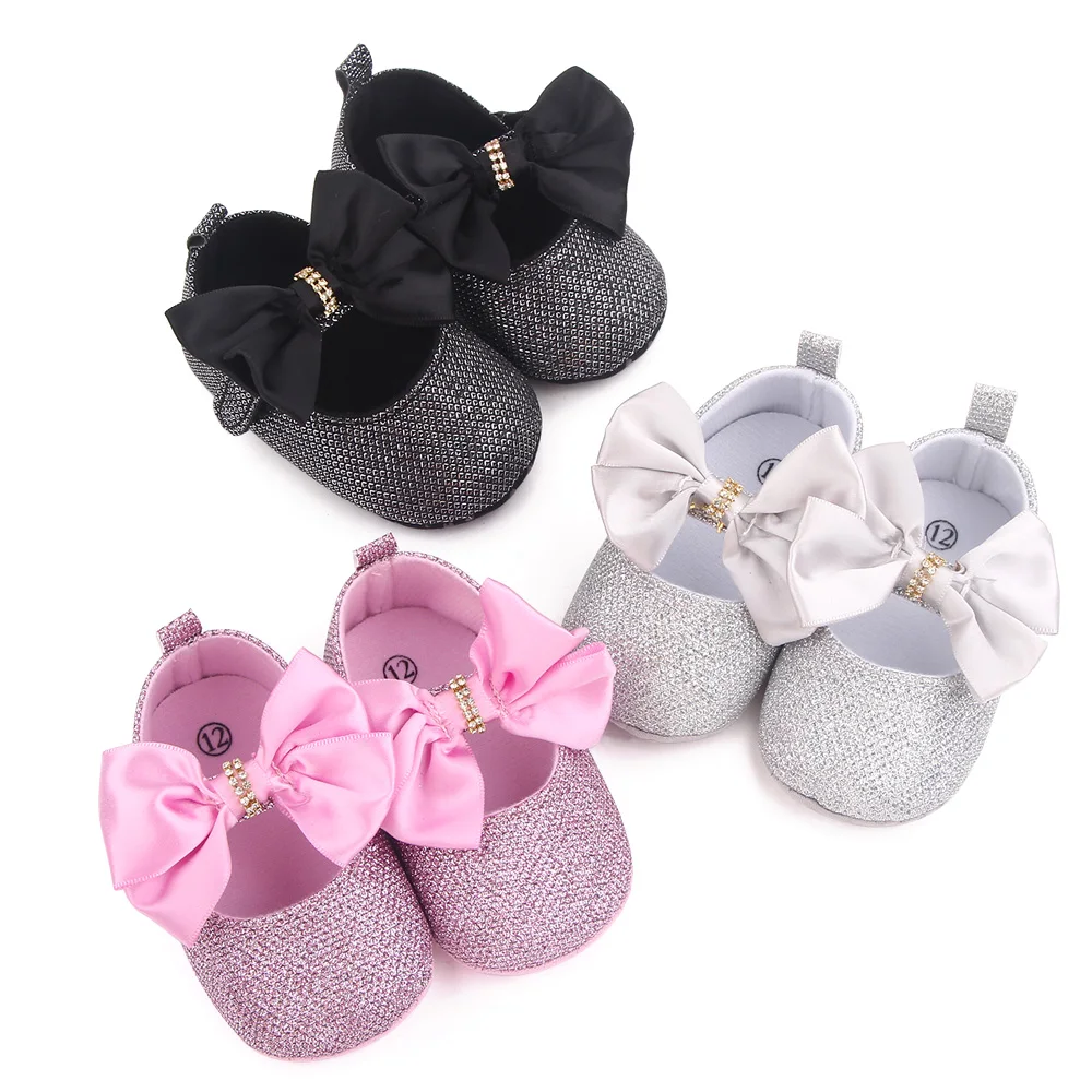 Spring Autumn Beautiful Baby Girl Princess Shoes Soft Soled Butterfly Bowknot Fashion Design Solid Newborn Prewalker Shoes D2677 5