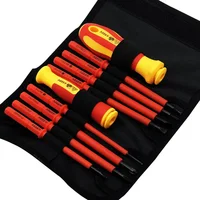 10PCS Insulated Screwdriver with an Interchangeable Head Plum Blossom Head Slotted Head