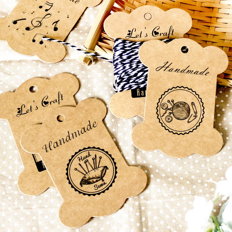 10pcs/lot Kraft Paper Cards Threading Board Card for Handmade Gift Hang Tag and Storage Holder Cross Stitch Winding |