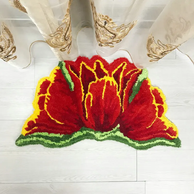 Soft Tufted Tulip Flower Plush Rug 4