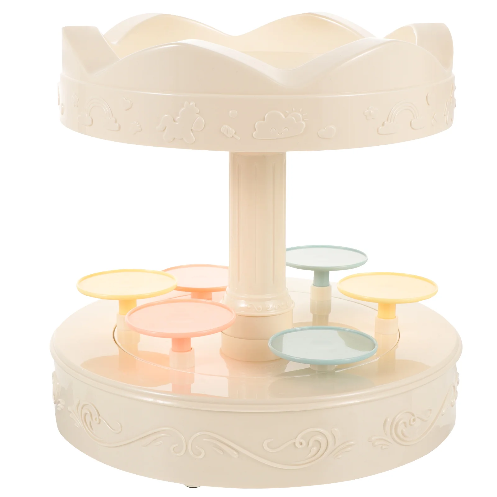 

Automatic Rotating Sushi Display Dessert Revolving Carousel Cupcake Holder Autorotation Cupcake Stand for Bakery Party