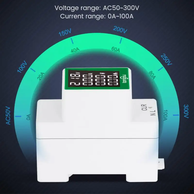 

Цифровой ваттметр на Din-рейку, с ЖК-дисплеем/планкой, 40-300 В переменного тока, амперметр 0-а, измеритель напряжения и силы тока, измеритель мощности