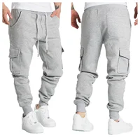 Mens Sweatpants Straight Fit Joggers for Sports and Streetwear Loose Oversized Drawstring Long Pants Men Multi-pocket Pants 1