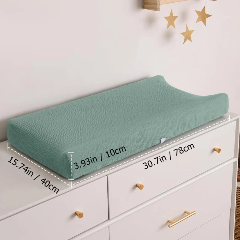 Changing Table Pad Cover Nursery Changing Pad Slipcover gauze Comfortable & Stretchy Infant